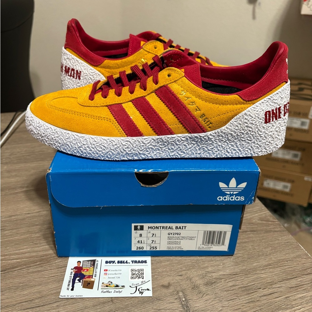 Size 8 mens - Adidas BAIT x One Punch Man Montreal Yellow Red White